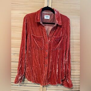 Holding Horses orange velvet  Shirt